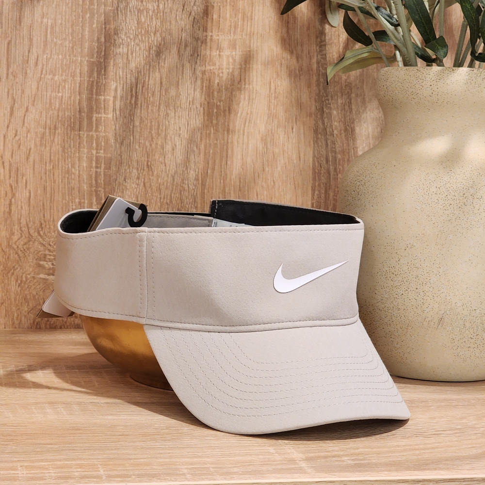 Nike Swoosh Dri-FIT Unisex Gray Women's Ace Visor Size M/L